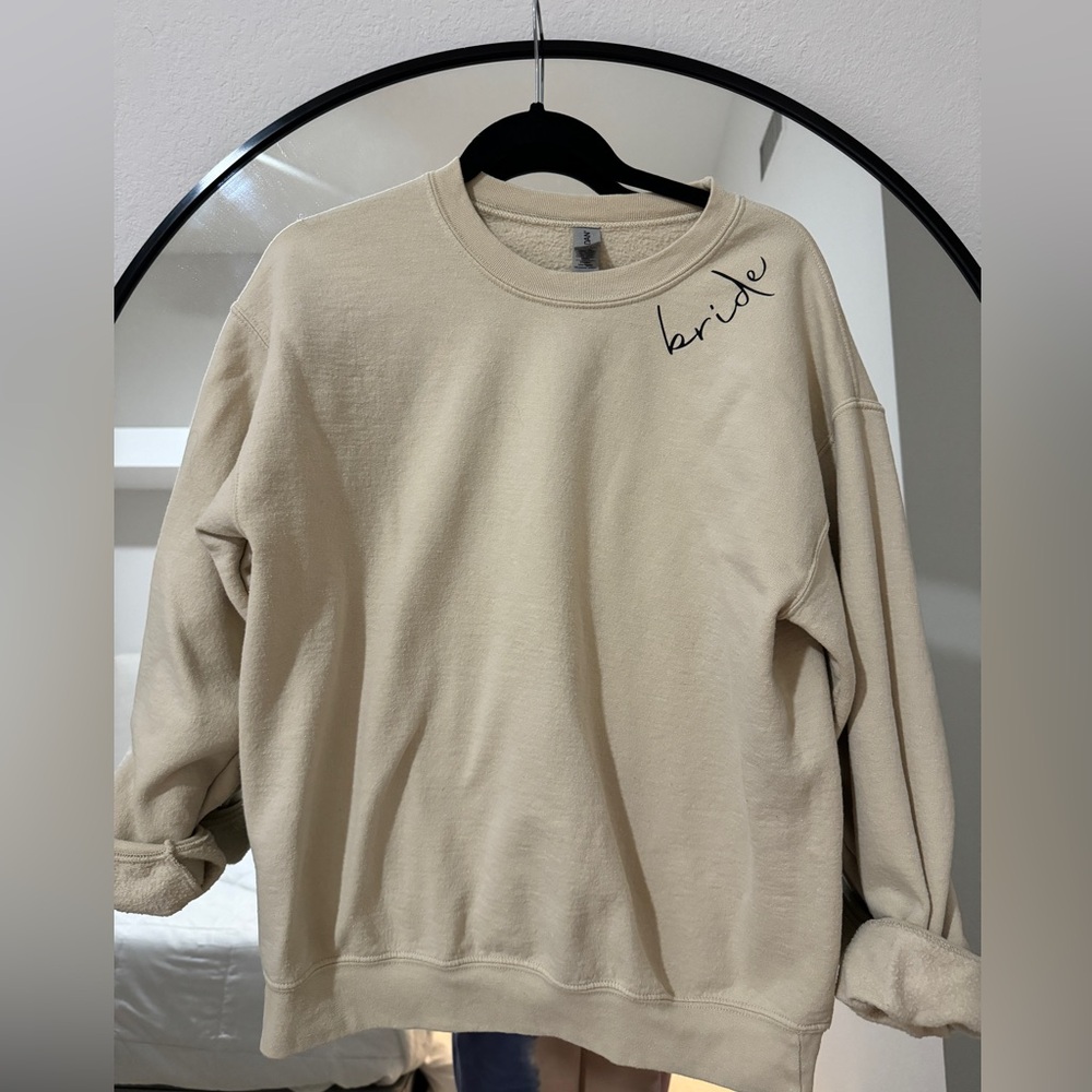 Sand color bride sweatshirt